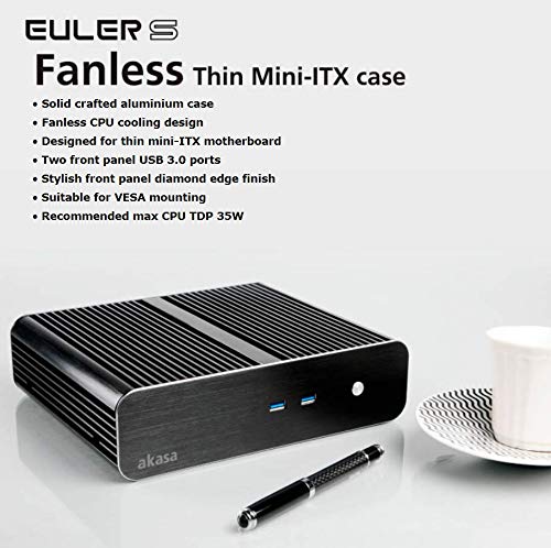 Amazon | Akasa Euler S ファンレスケース 薄型ミニITXシステム用